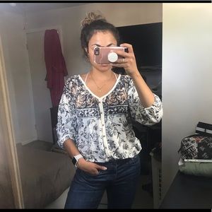 Lucky Brand boho style peasant top